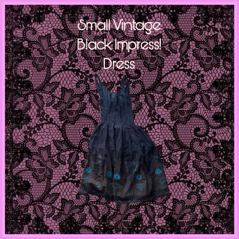 Vintage Black Impress! Dress - Picture 2 of 3